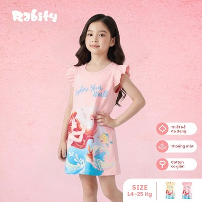   Đầm thun ngắn tay bé gái Rabity 550.901