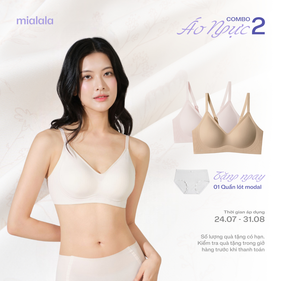 Mialala Áo Ngực Nữ Su Đúc Không Gọng Không Lộ Viền Đệm Mỏng 0.5cm Nâng Đỡ Ngực Tàng Hình 3369