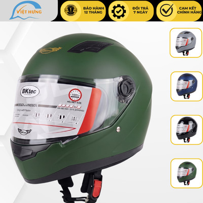 Nón bảo hiểm Fullface chính hãng - Kính chống lóa - Vòng đầu 57-59cm - Bảo hành 12 tháng - BKtec - BK31