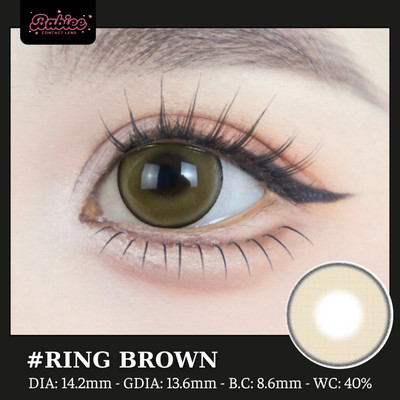 [SALE] Lens mắt Ring Brown màu nâu mắt mèo long lanh viền mảnh - size vừa, thương hiệu Babiee, hsd 12 tháng