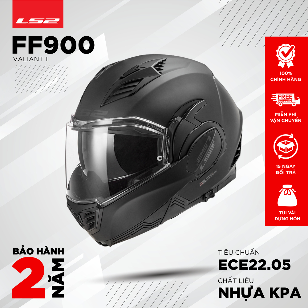 Mũ Bảo Hiểm Fullface LS2 FF900 Valiant II Lật Hàm 180 Chuẩn ECE22.05 Đi Mô Tô PKL [Chính Hãng]