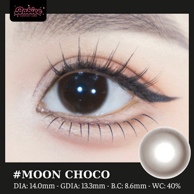 Lens mắt Moon Choco màu nâu sữa tự nhiên - size nhỏ, thương hiệu Babiee Hàn Quốc, hsd 12 tháng