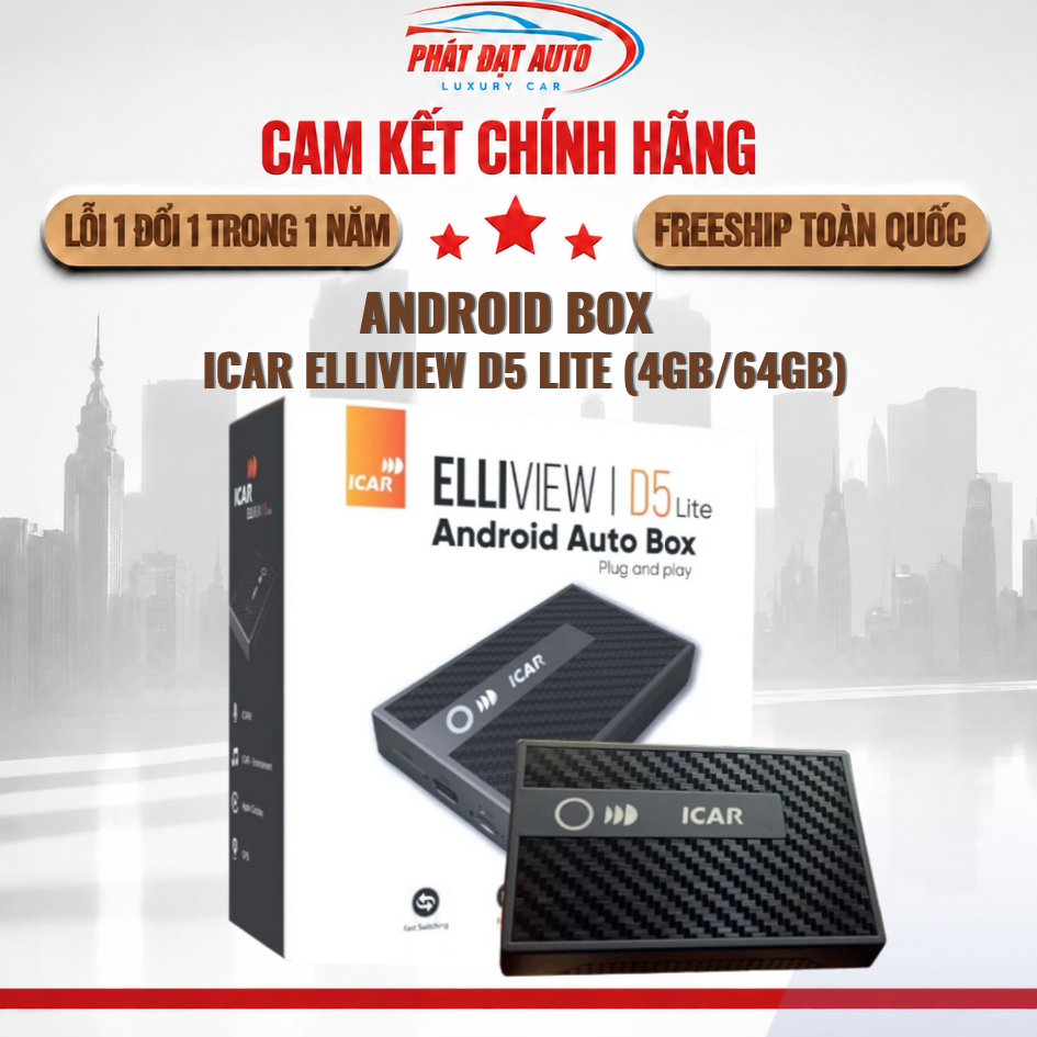 Android Box iCar Elliview D5 Lite (4GB/64GB) biến màn zin thành Android, cắm USB - LuxuryCars
