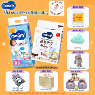 Tã/bỉm dán/quần moony nội địa nhật nb90/s84/m64/l54/m58/l44b-g/xl38b-g/xxl26b-g