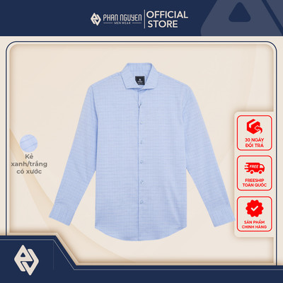 Áo sơ mi họa tiết nam Phan Nguyễn, chất liệu bamboo cao cấp, mềm mại, mát, form slim fit SMD.1470