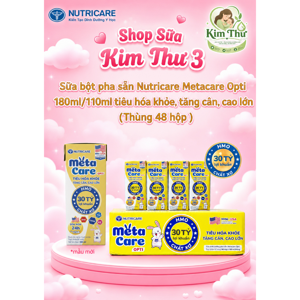 [Nutricare] Sữa Pha Sẵn MetaCare Opti 110ml (Combo 2 Thùng 110ml) Sữa Dinh Dưỡng Pha Sẵn Chính Hãng