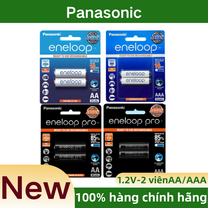 Vi 2/4 Viên Panasonic Eneloop Pro Pin Sạc 1.2V AA 2550mAh/AAA 900mAh/Eneloop Ni-MH AA/AAA Bộ Sạc  BQ