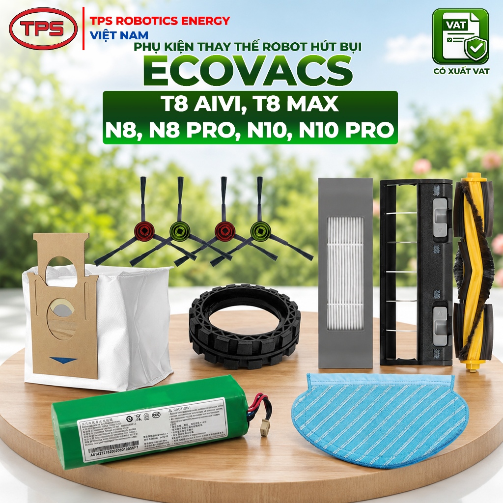 PHỤ KIỆN ROBOT HÚT BỤI ECOVACS T8 AIVI, T8 MAX N8, N8 PRO, N10, N10 PRO ( CHỔI, LỌC HEPA, GIẺ LAU, T