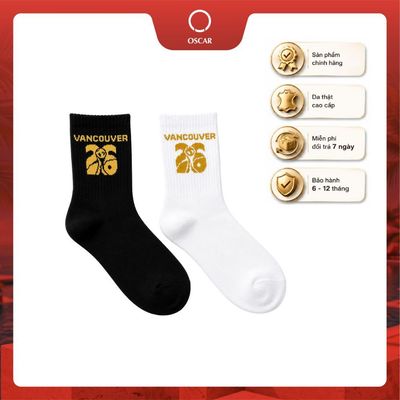 [New] Vớ nam Oscar cổ trung họa tiết Vancouver 26 chất liệu sợi gỗ sồi cao cấp, co giãn, thoáng khí – Mã 077