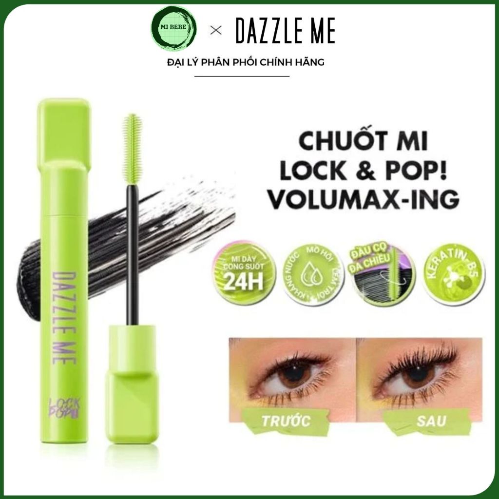 Mascara Dazzle Me Lock & Pop VoluMAX-ing Chuốt Mi Dày Và Cong Chống Nước Chính Hãng - Mibebe