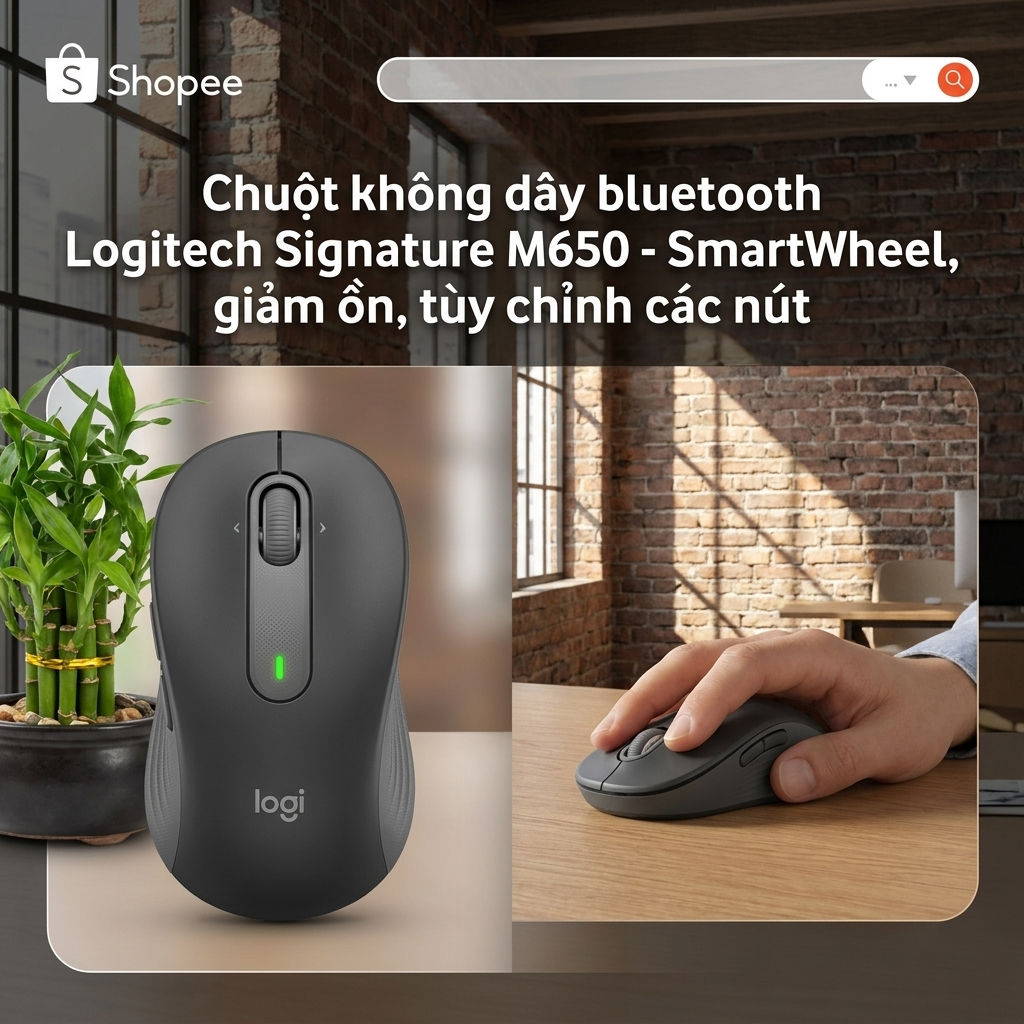 Chuột Silent Không Dây Logitech M650 - Vận Hành Yên Tĩnh Cho Không Gian Làm Việc