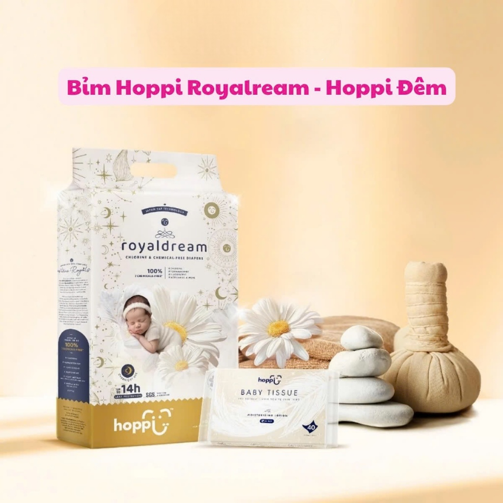 [Top Value] Tã Bỉm Hoppi Airdream - Hoppi Đêm Siêu Mỏng Nhẹ Đủ Size Cho Bé 6–25kg