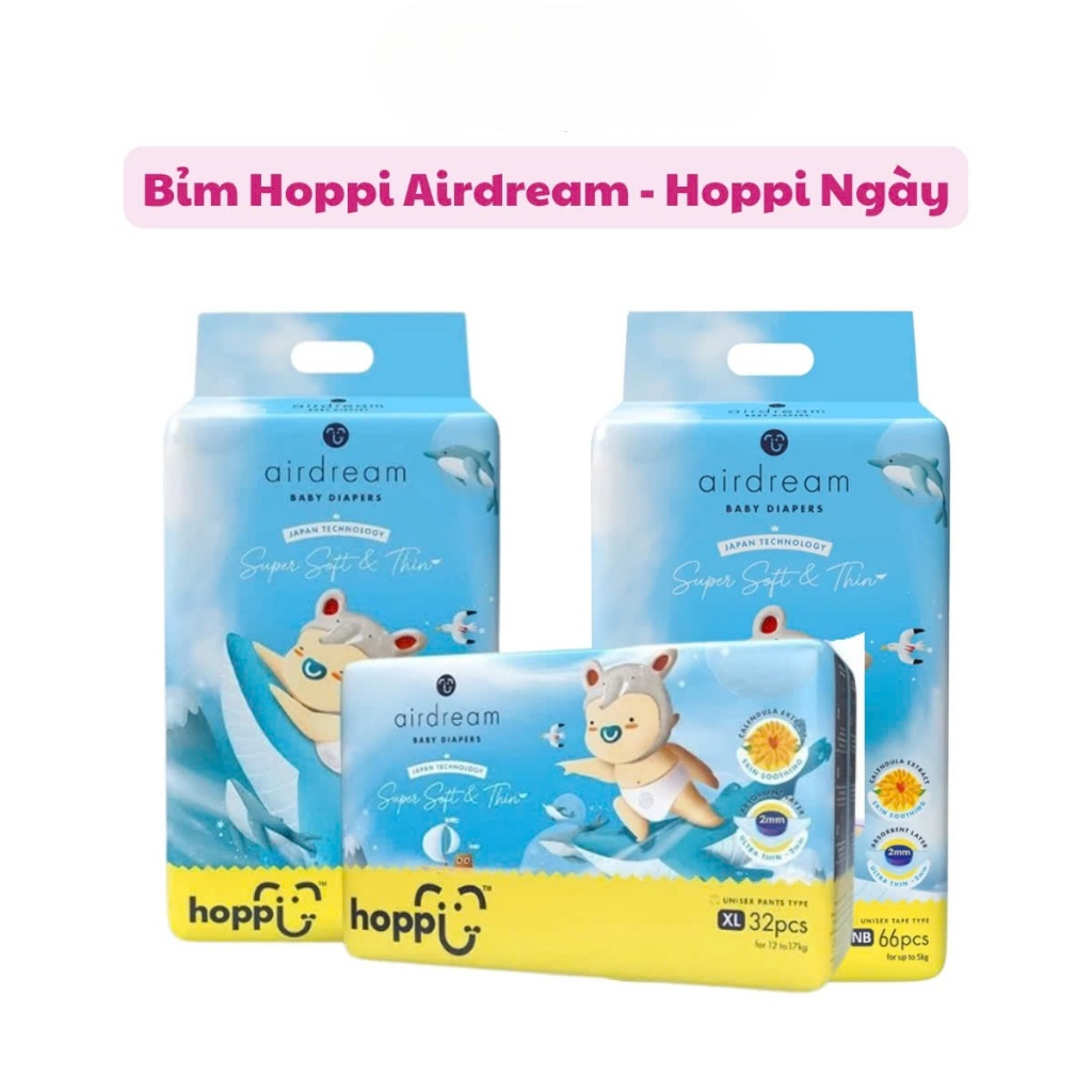[Top Value] Tã Bỉm Hoppi RoyalDream - Hoppi Ngày Cao Cấp Mỏng Nhẹ Thấm Hút 14h Đủ Size Cho Bé 6-25kg