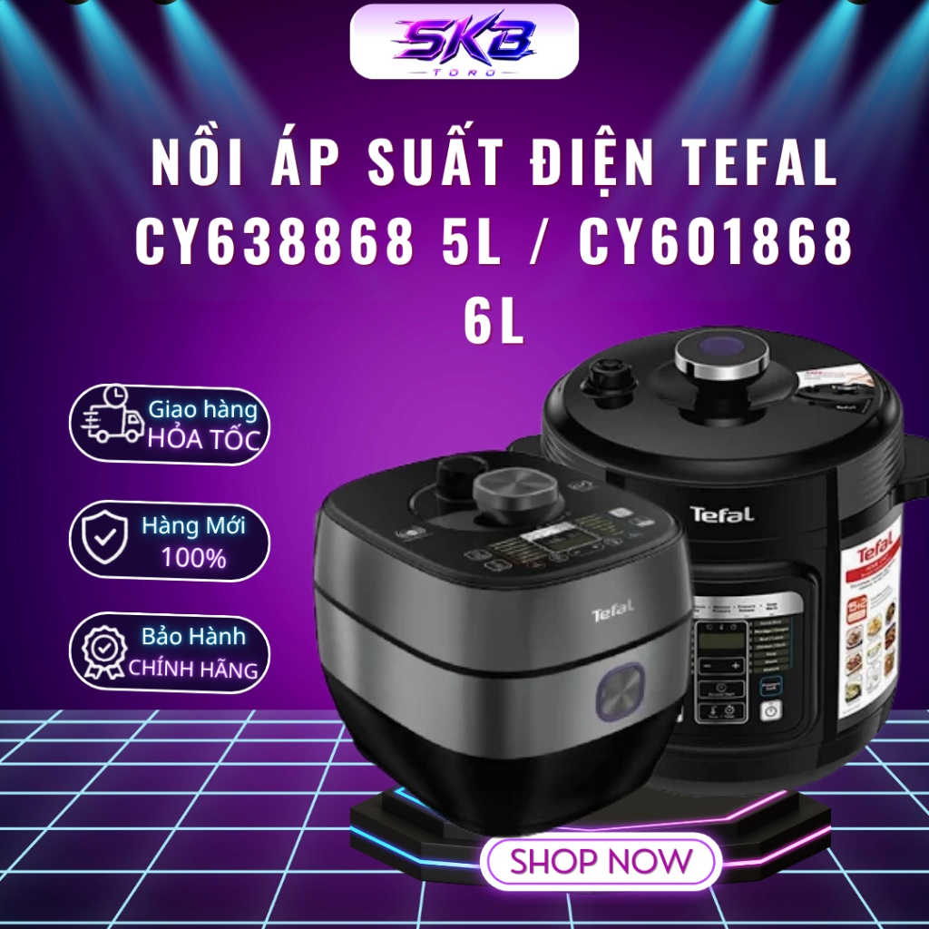 Nồi áp suất điện Tefal CY638868 5L / CY601868 6L - Hàng Chính Hãng Bảo Hành 24 Tháng