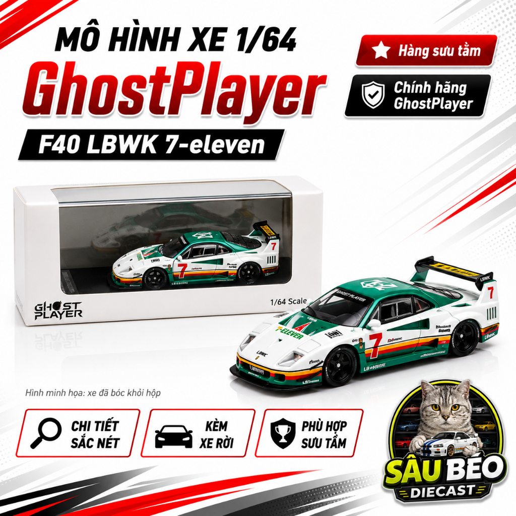 Mô hình xe LBWK F40 tỉ lệ 1/64 Ghost Player