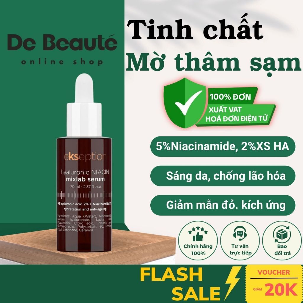 [LIVE] Tinh Chất Niacinamide Giúp Giảm Mụn, Mờ Thâm Ekseption Hyaluronic Niacin Serum 75ml