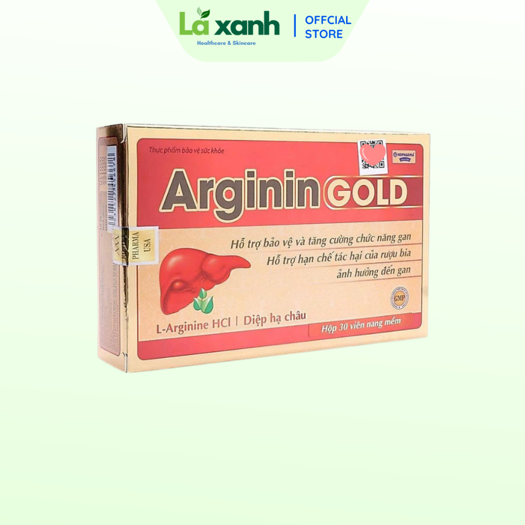 Viên uống bổ gan thảo dược Arginin Gold giải độc gan, hạ men gan - 30 viên [Arginin Gold 30 viên]