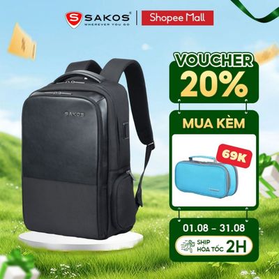 Balo Laptop SAKOS PLANUS Cao Cấp Đựng Laptop 15.6 Inch Cổng Sạc USB Thiết Kế Hiện Đại Sang Trọng