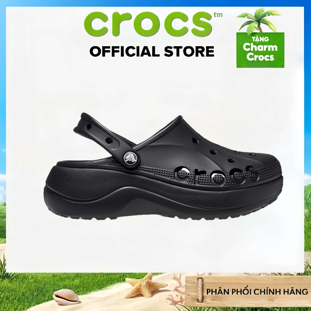 [Giao hàng nhanh chóng]Giày Clog Unisex Crocs Baya  Giày Clog Nữ Crocs Baya Platform-Black