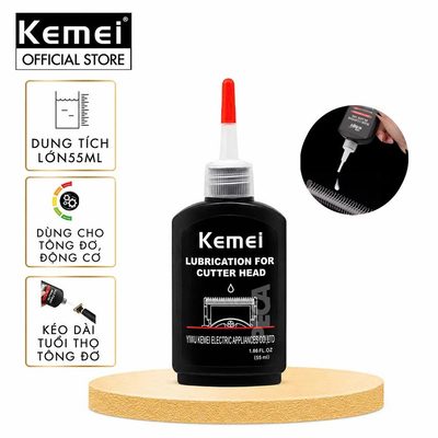 Dầu tra lưỡi tông đơ Kemei 55ml giúp làm mát lưỡi, động cơ, bảo vệ lưỡi chống gỉ sét - Chính hãng