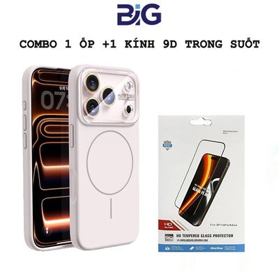 COMBO Tiết kiệm Ốp Big Chống Bẩn + Kính trong suốt 9d Kuzoom dành cho máy 13 đến 17PRM