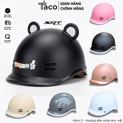 (NÓN BẢO HIỂM ĐẠT CHUẨN) Nón Bảo Hiểm Kiểu Dáng Cá Heo Màu Chính Hãng SRT HELMETS - Bảo Hành 12 tháng