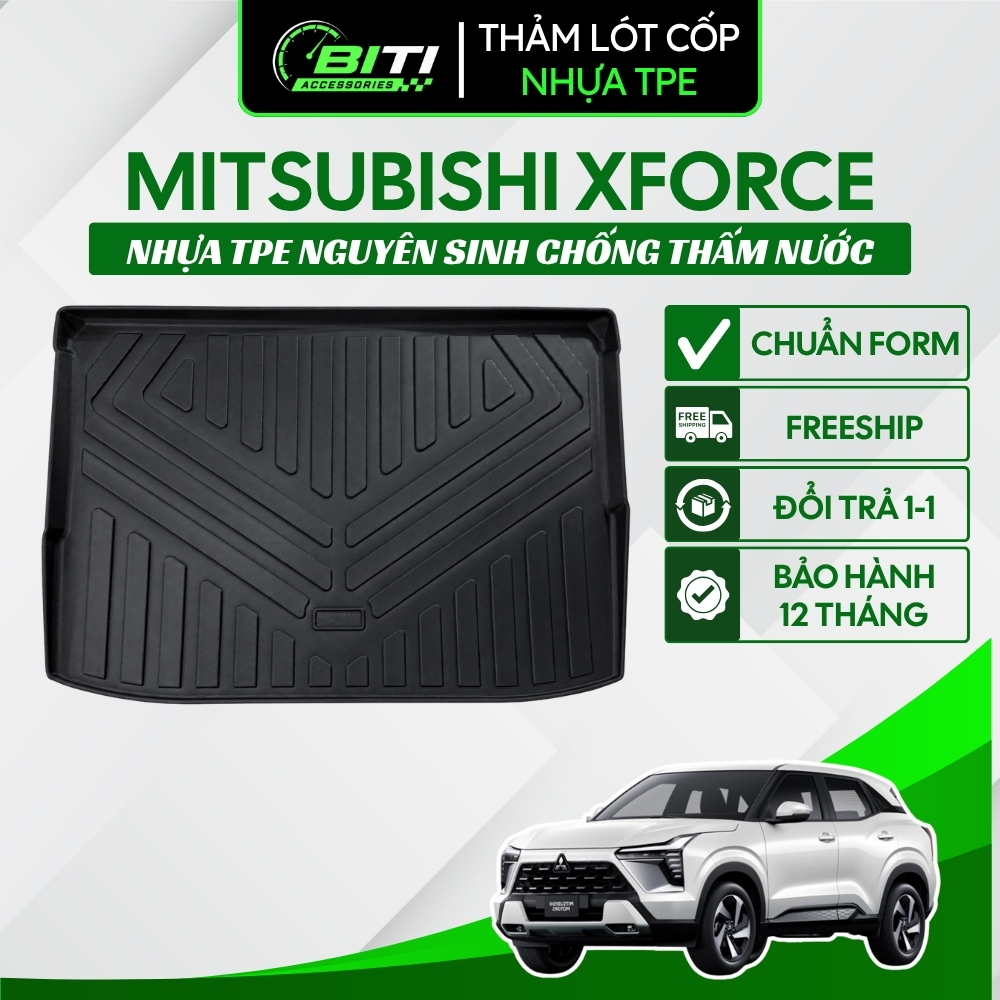 Lót Cốp Xe Phù Hợp Cho MITSUBISHI XFORCE, Thảm Lót Cốp Nhựa TPE Không Mùi, Chống Thấm Nước Bảo Vệ Cố