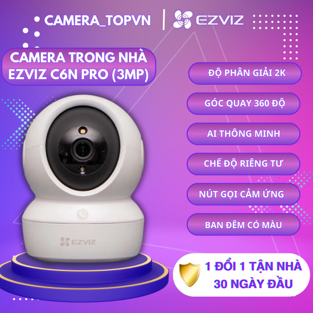 Camera EZVIZ C6N PRO 3MP xoay 360 độ H6C 3MP, C6N , H6C 8MP, đàm thoại 2 chiều độ phân giải 4K-8MP- 