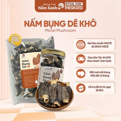 Nấm Bụng Dê (Nấm Morel) Khô 100gr 200gr 250gr Thượng Hạng - Nông Trại Nấm Xanh