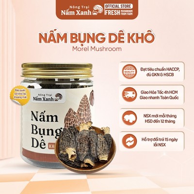 Nấm Bụng Dê (Nấm Morel) Khô 10gr 25gr 50gr Thượng Hạng - Nông Trại Nấm Xanh