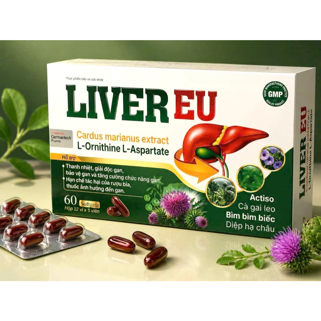 Arginin LIVER EU  bổ gan mát gan hạ men gan, tăng cường chức năng gan min