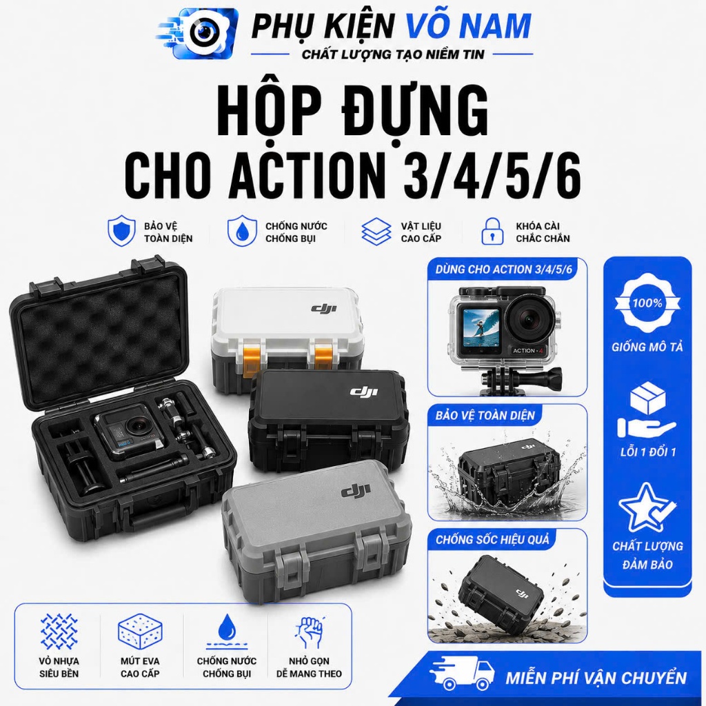 Hộp Đựng Camera Action Chống Sốc Cho Action 3 / 4 / 5 / 6 – Bảo Vệ Camera An Toàn