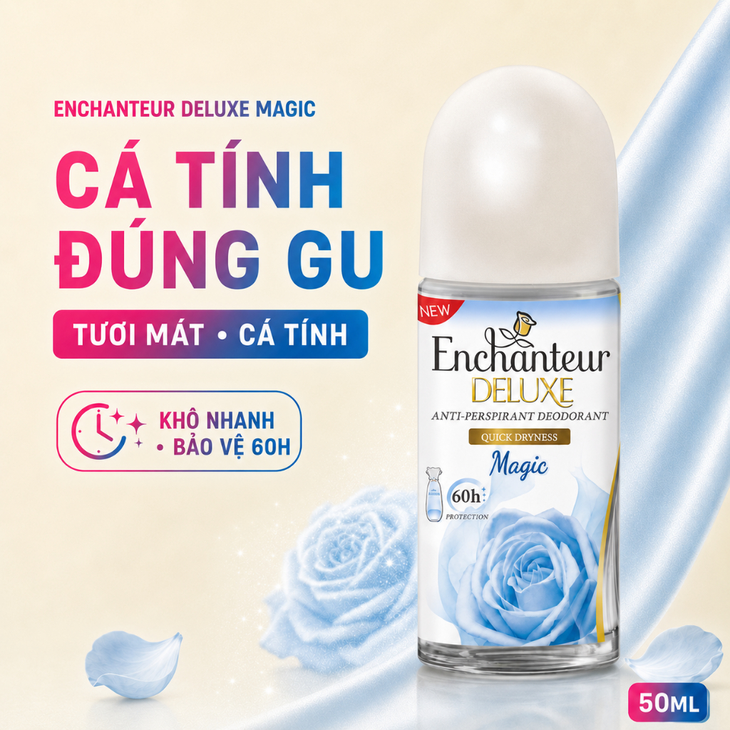 Lăn Khử Mùi Hương Nước Hoa Enchanteur Deluxe Magic 50ml