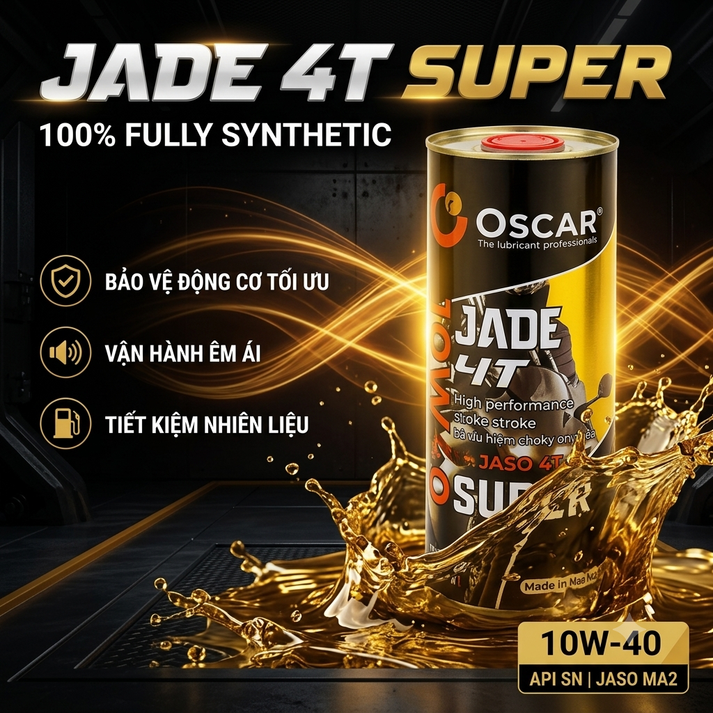 DẦU NHỚT OSCAR SUPER 10W40 - NHẬP KHẨU UAE ( 1 LÍT ) CHO XE SỐ VÀ XE TAY GA