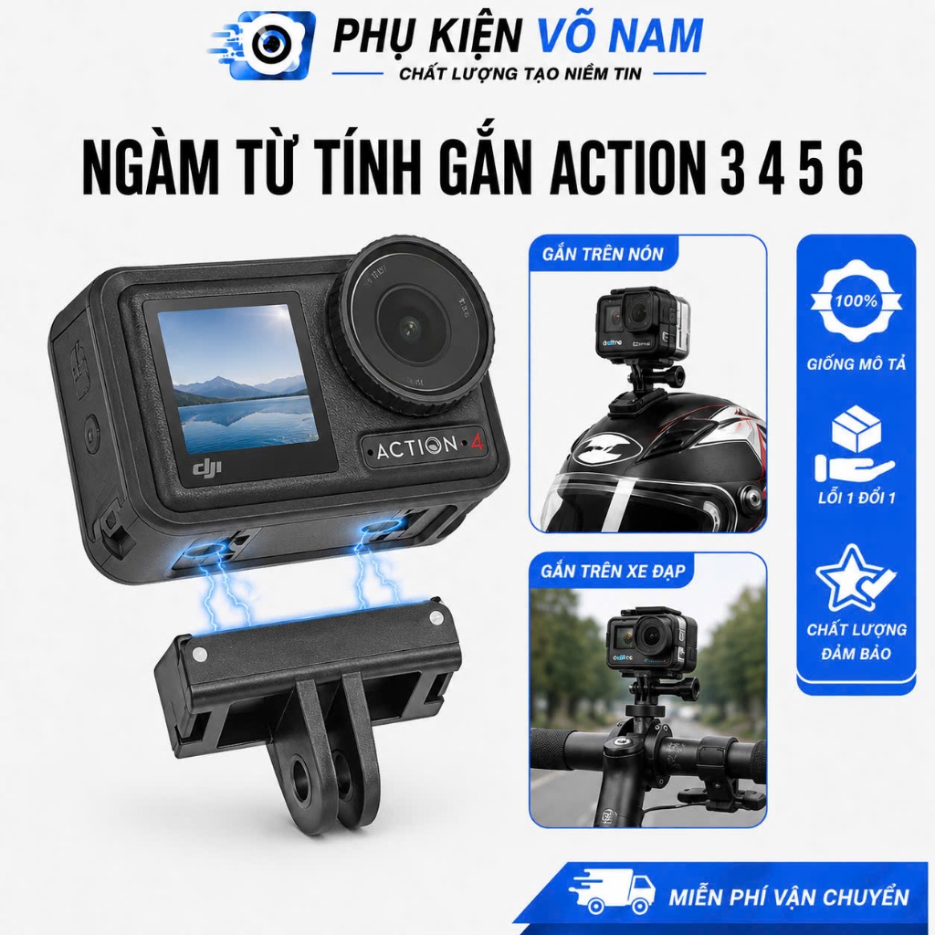 Telesin đế action 5 PRO / DJI OSMO action 4 / action 3 phụ kiện camera