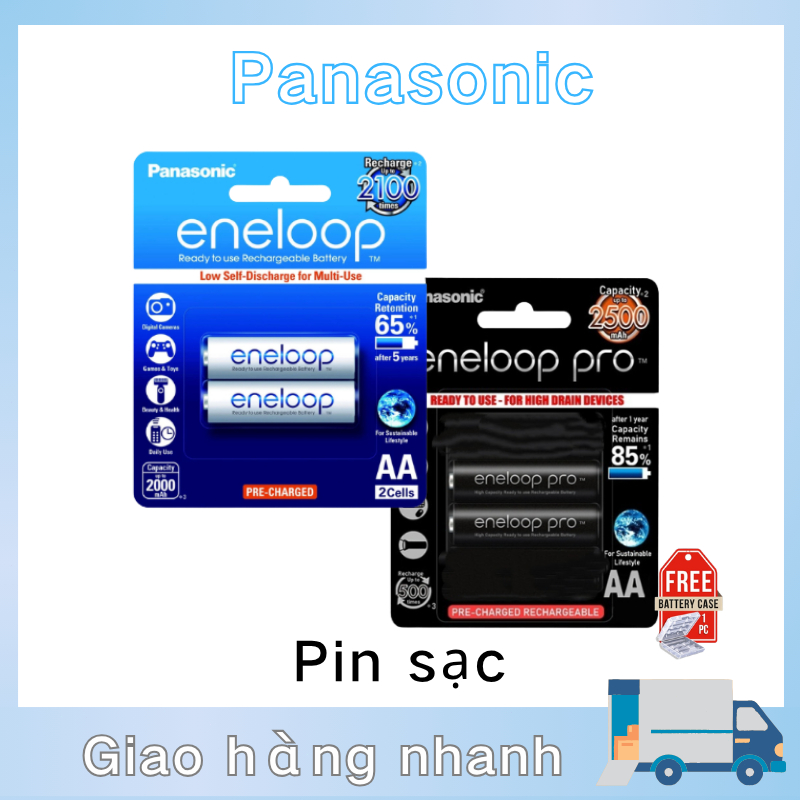 Vi 2/4 Viên 1.2V AA 2550mAh/AAA 900mAh/Eneloop Ni-MH AA/AAA Bộ Sạc BQ-CC51  Panasonic Eneloop Pro Pi