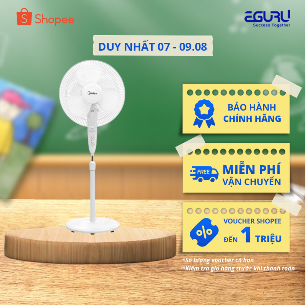 Quạt Đứng Midea MFS400M0BPW 3 Tốc Độ Gió Điều Chỉnh Độ Cao