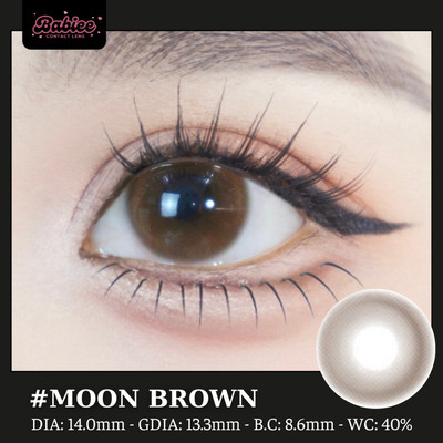 Lens mắt Moon Brown màu nâu sữa tự nhiên - size nhỏ, thương hiệu Babiee Hàn Quốc, hsd 12 tháng