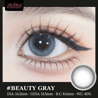 [SALE] Lens mắt Beauty Gray màu xám trong hiệu ứng fitter tự nhiên - size nhỏ, thương hiệu Babiee Hàn Quốc