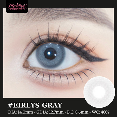[SALE] Lens mắt Eirlys Gray màu xám tây không viền - size nhỏ, thương hiệu Babiee, hsd 12 tháng