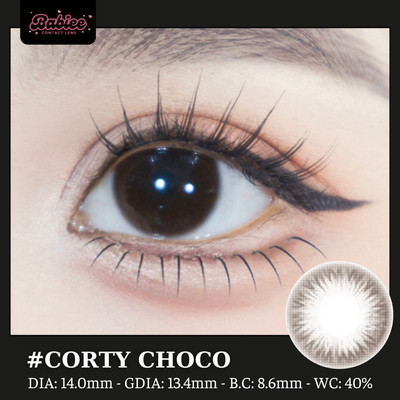 Lens mắt Corty Choco màu nâu tự nhiên - size nhỏ, thương hiệu Babiee Hàn Quốc, hsd 12 tháng