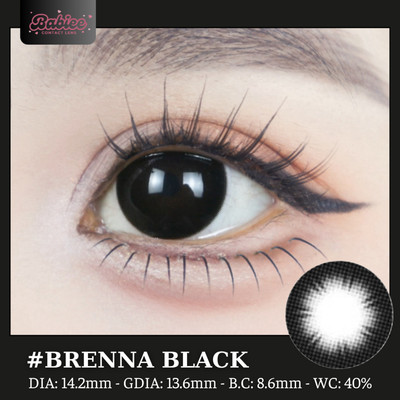 [SALE] Lens mắt Brenna Black màu đen tuyền - size vừa, thương hiệu Babiee Hàn Quốc