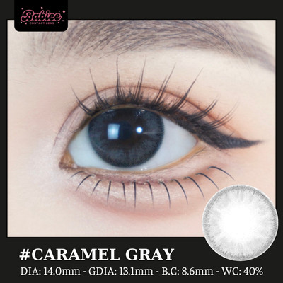 [SALE] Lens mắt Caramel Gray màu xám viền nhạt tự nhiên - size nhỏ, thương hiệu Babiee, hsd 12 tháng