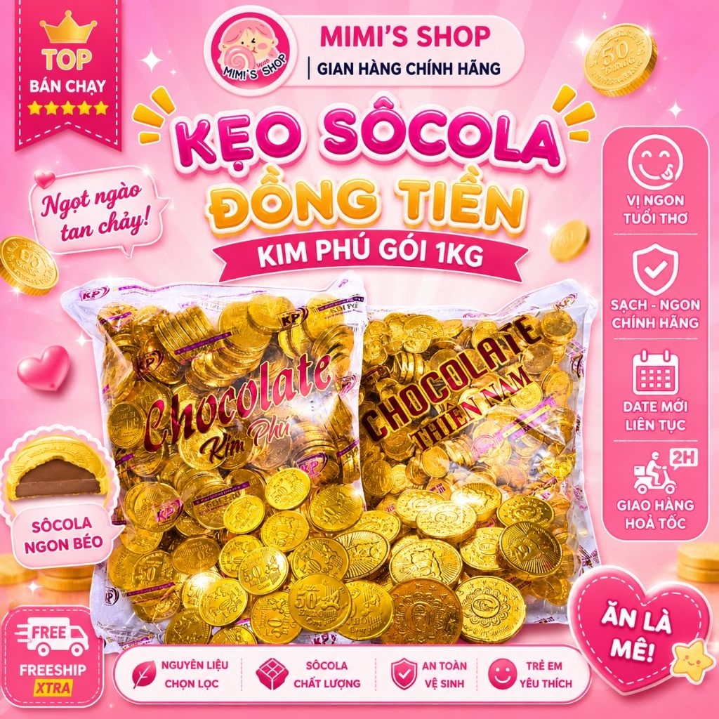 Kẹo Socola Thiên Nam 1kg, Kẹo Socola Ăn Vặt Trang Trí Bánh Kem| Mimi's Shop