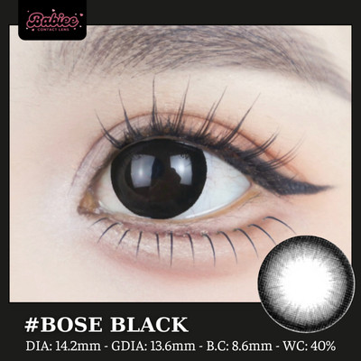 [SALE] Lens mắt Bose Black màu đen tự nhiên - size vừa, thương hiệu Babiee, hsd 12 tháng
