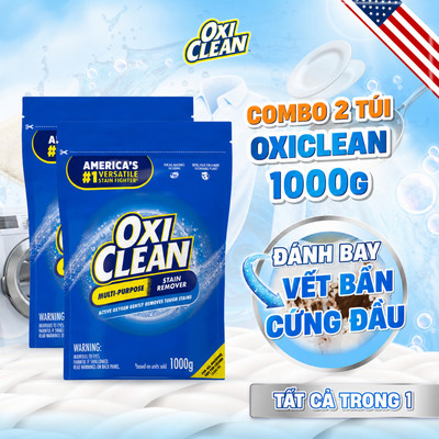 Combo 2 Túi 1Kg Bột Tẩy Đa Năng Oxiclean Tẩy Sạch Vết Bẩn Quần Áo, Vết Bẩn Bệ Bếp, Vết Bẩn Nhà Tắm