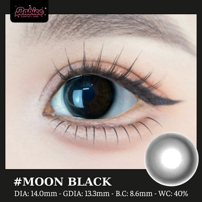 Lens mắt Moon Black màu đen sữa tự nhiên - size nhỏ, thương hiệu Babiee Hàn Quốc, hsd 12 tháng