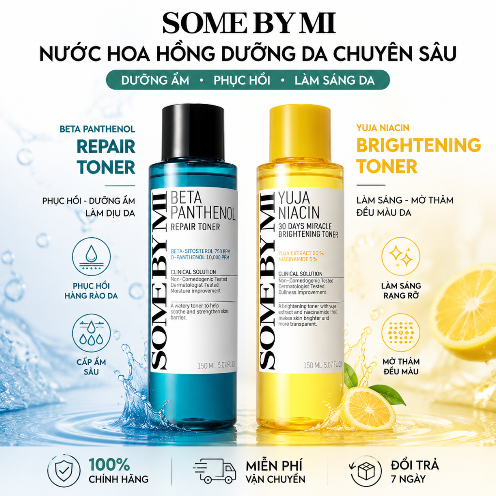 SOME BY MI Toner Chính Hãng | Beta Panthenol Repair Toner / Yuja Niacin 30 Days Miracle Brightening 