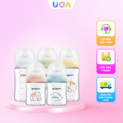Bình sữa Pigeon T-Ester Softouch chống đầy hơi cổ rộng cho bé sơ sinh - 160ml/240ml