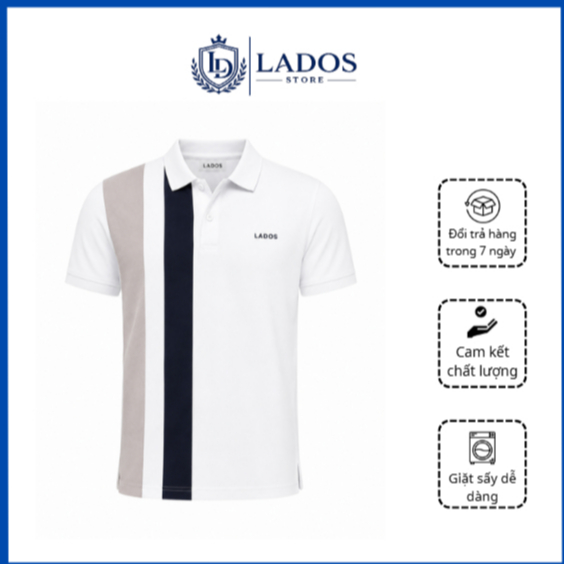 Áo thun Polo Nam LADOS cổ bẻ họa tiết sọc thẳng